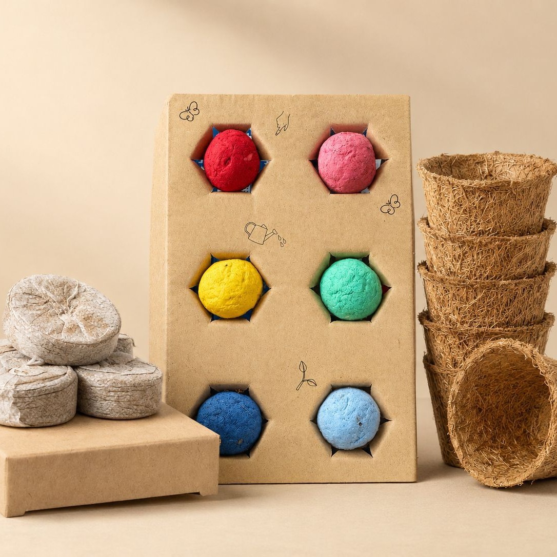 Plantable Seed Paper Germination Ball Kit with Pot and Planting Tools — main view 2